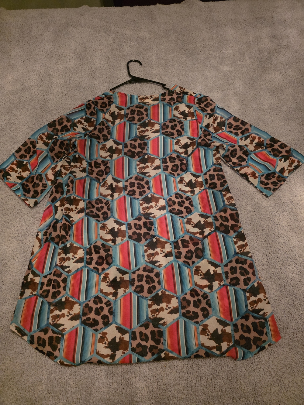 Women’s Multicolor Aztec & Leopard Print Tunic Kimono